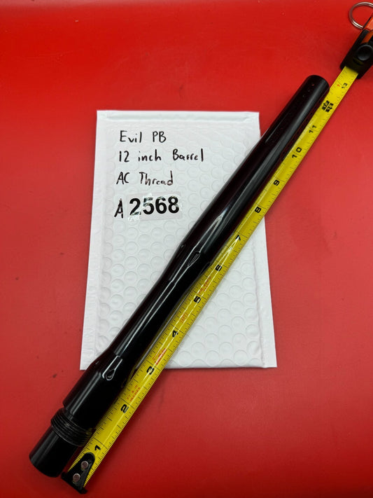 Evil PB 12 inch Paintball Barrel AC Thread - used paintball barrel - black