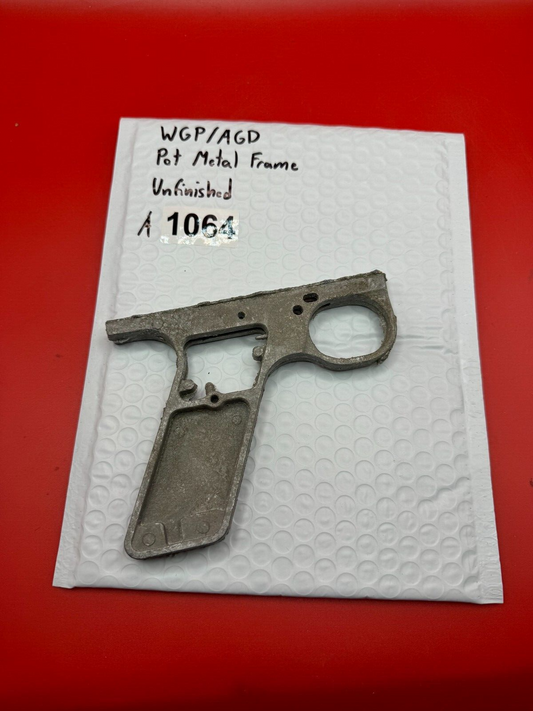 WGP/AGD Pot Metal Paintball Marker Frame Unfinished - used paintball grip frame - raw / unfinished silver