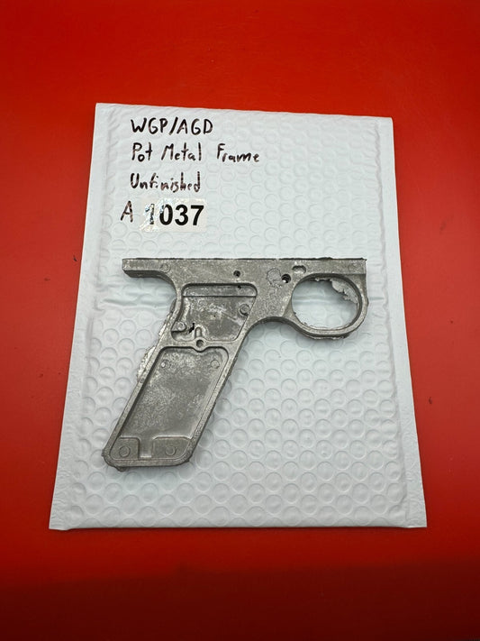 WGP/AGD Pot Metal Paintball Marker Frame Unfinished - used paintball grip frame - raw pot metal / unfinished silver