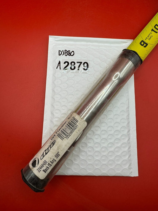 Angel Dye Back .688 Stainless Steel - used paintball barrel back - silver/red anno