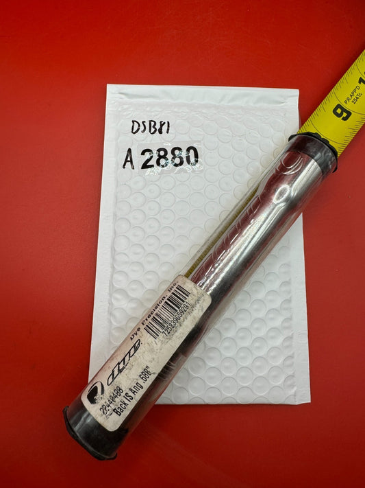 Angel Dye Back .688 Stainless Steel - used paintball barrel back - silver/red
