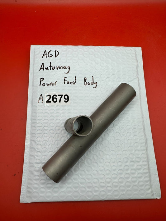 AGD Automag Power Feed Body - used paintball power feed body - gunmetal anodized