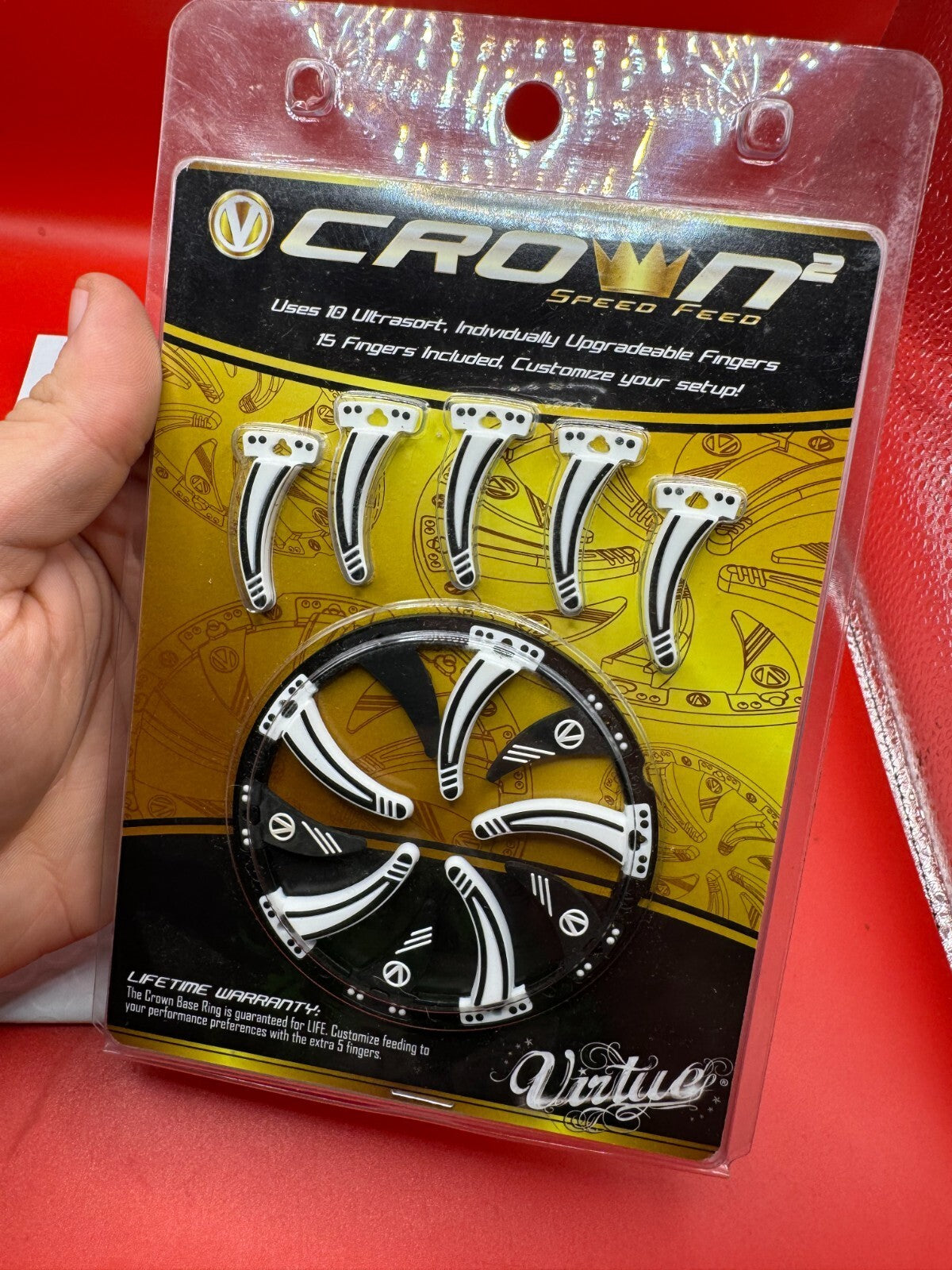 Virtue Crown Speed Feed Rotor NOS-White - used paintball speed feed / rotor assembly - white