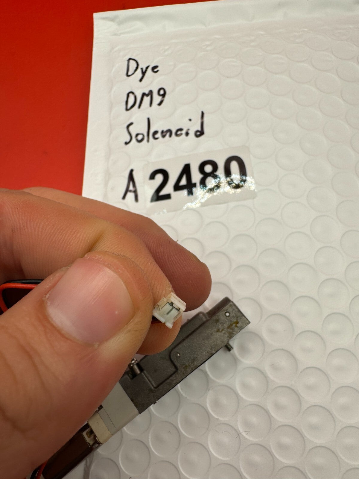 Dye DM9 Solenoid - used paintball solenoid - silver/gray
