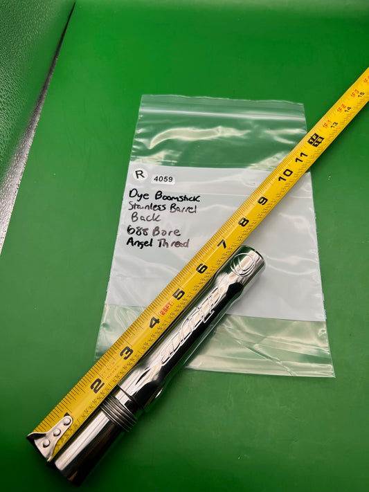 Dye Boomstick Stainless Barrel Back 688 Bore Angel Thread Silver