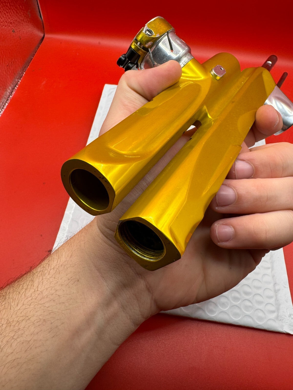 CCM Series 6 Pump Body - used paintball pump body - gold anno