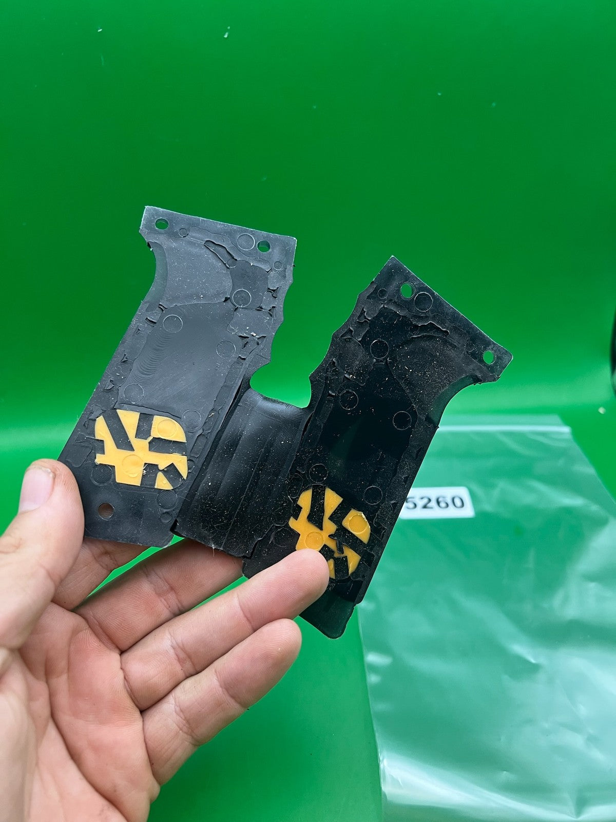OG Planet Eclipse Autococker Eblade Grips - used paintball grip panel - black/gold