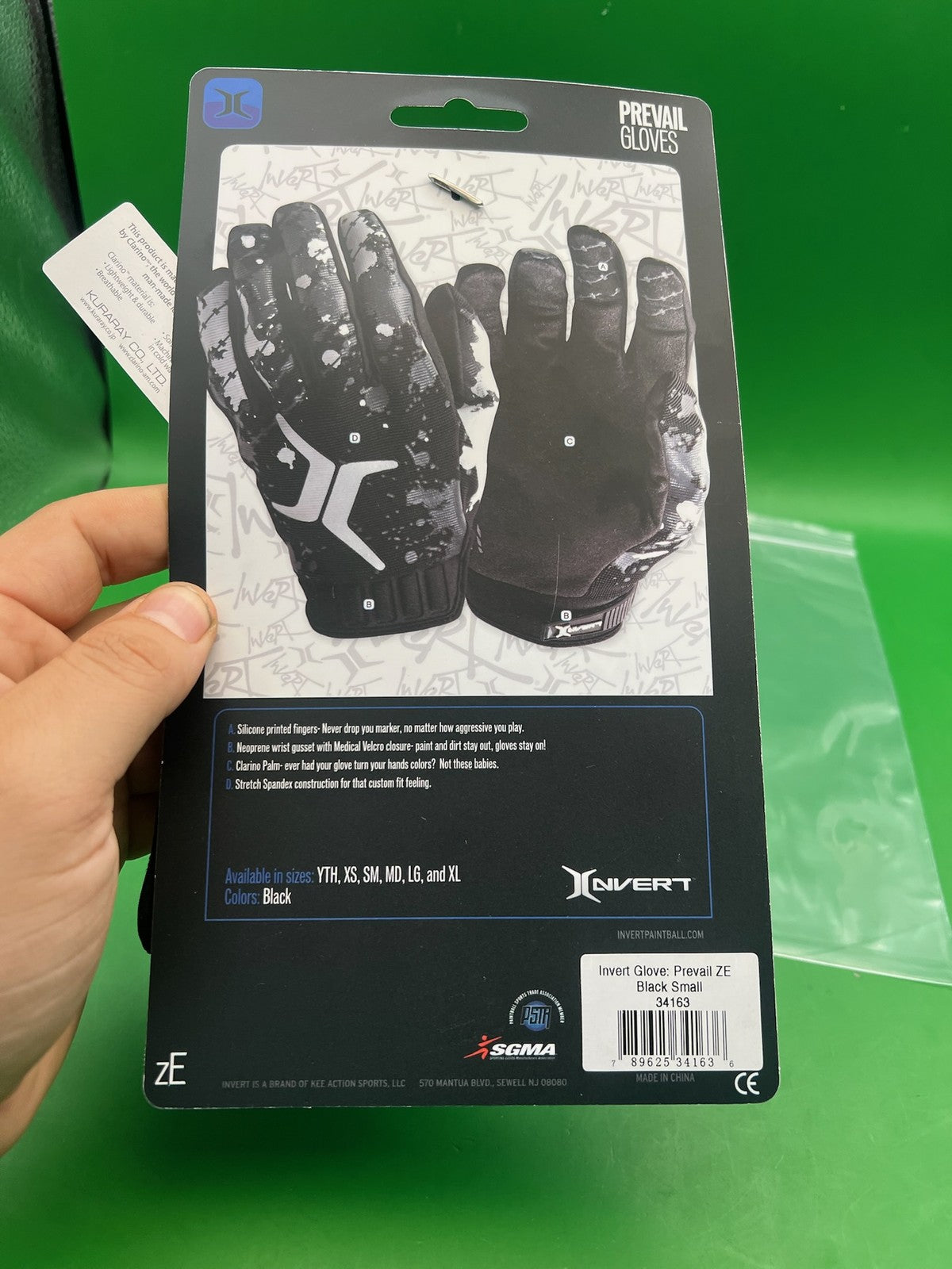 Invert Prevail Paintball Gloves Black Small