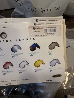 Lot Of 6 Dye Invision Thermal Burnt Lenses