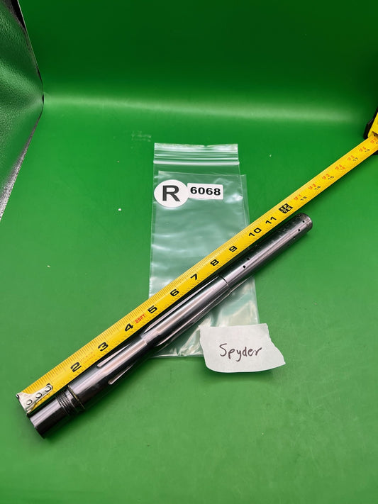 Spyder Two-Piece Barrel 14" .691 Black Silver - used paintball barrel - black/silver