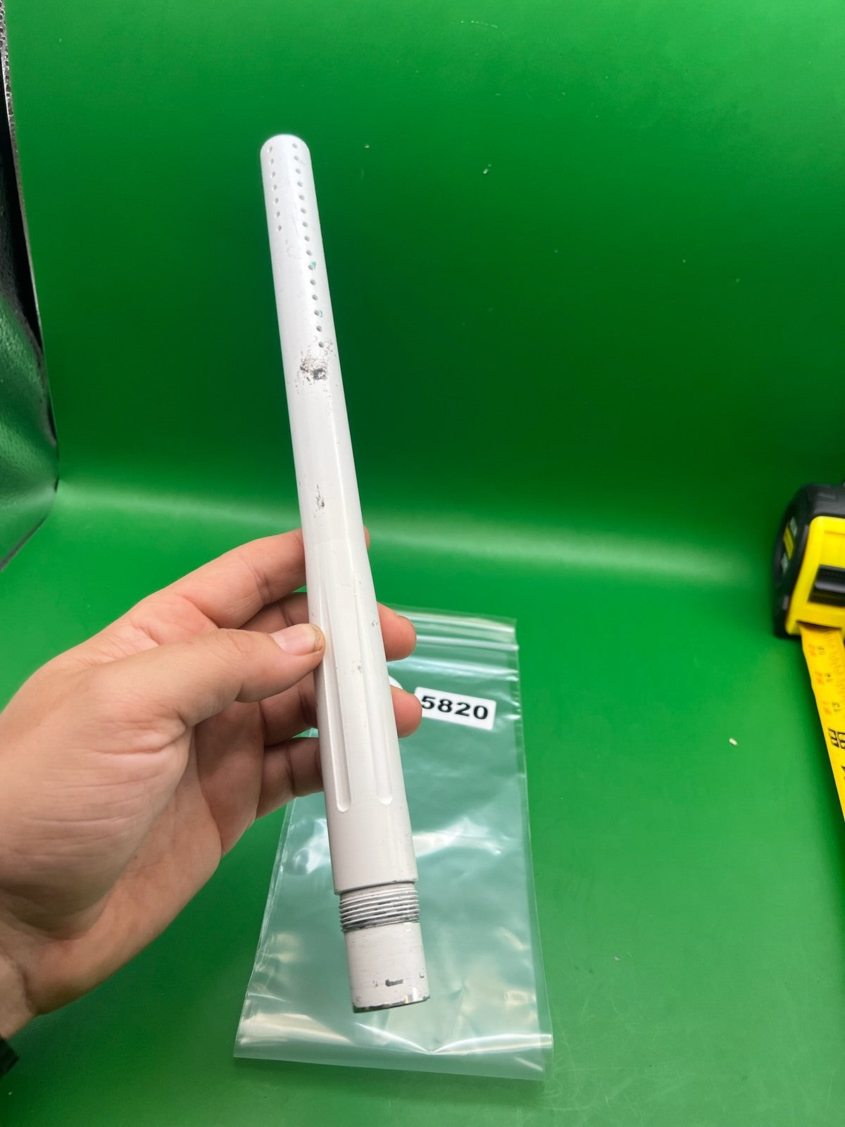 Stock Autococker Barrel 12" White - used paintball barrel - white