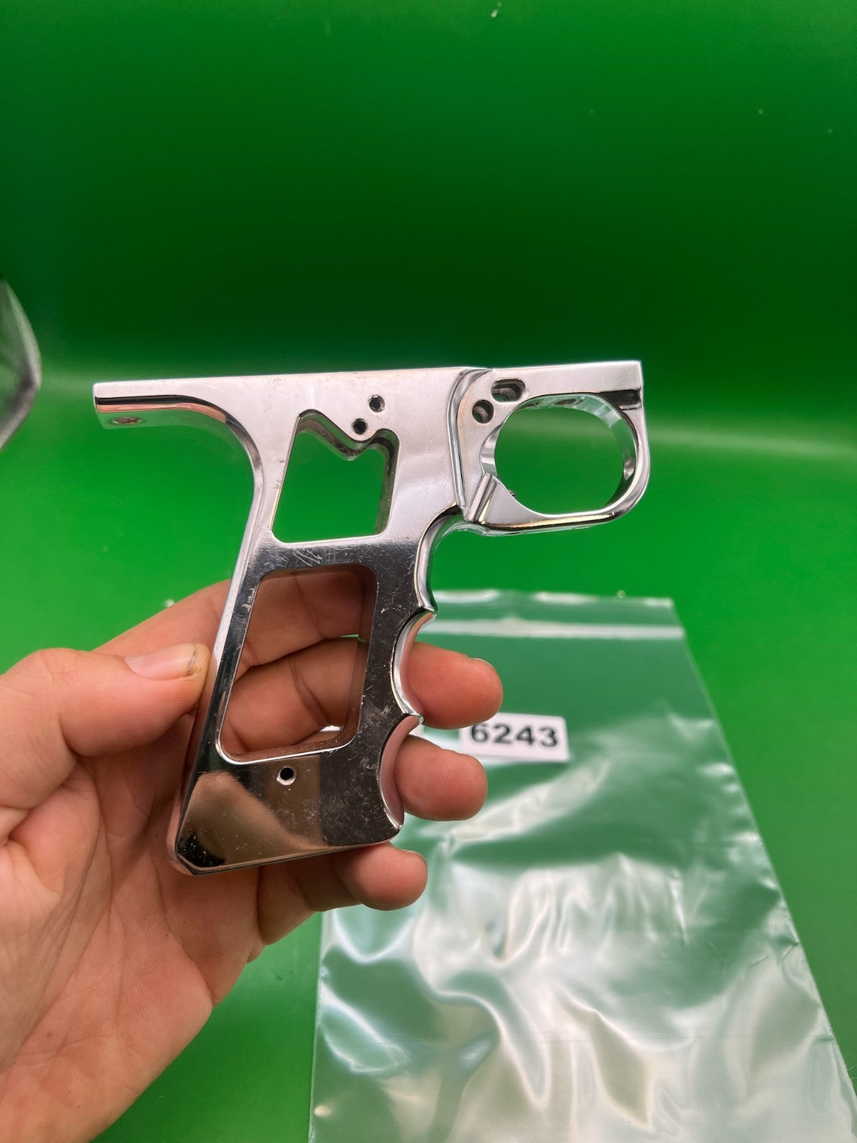 Kapp Groovy Autococker Frame - used paintball grip frame - chrome/silver