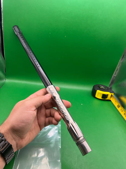 Autococker Dye Broomstick Barrel 18" .681 Black Chrome - used paintball barrel - black/silver