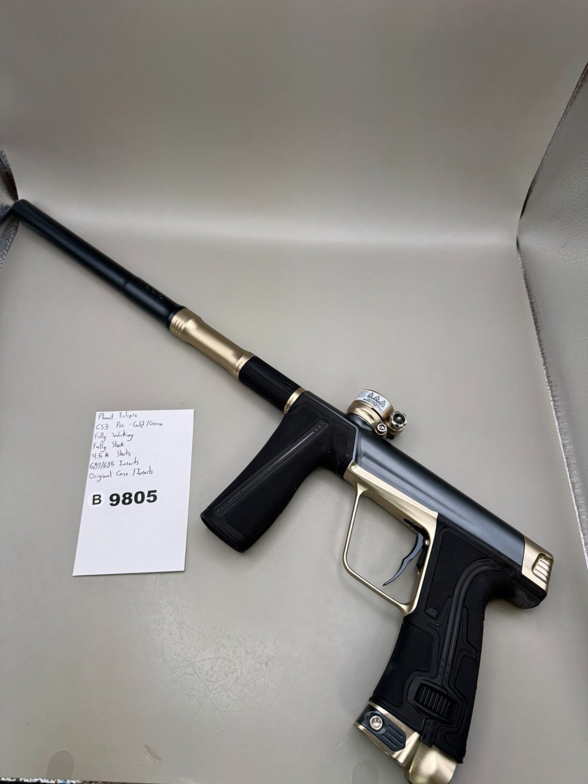 Planet Eclipse CS3 Pro - Gold/Green - Paintball Marker Fully Working