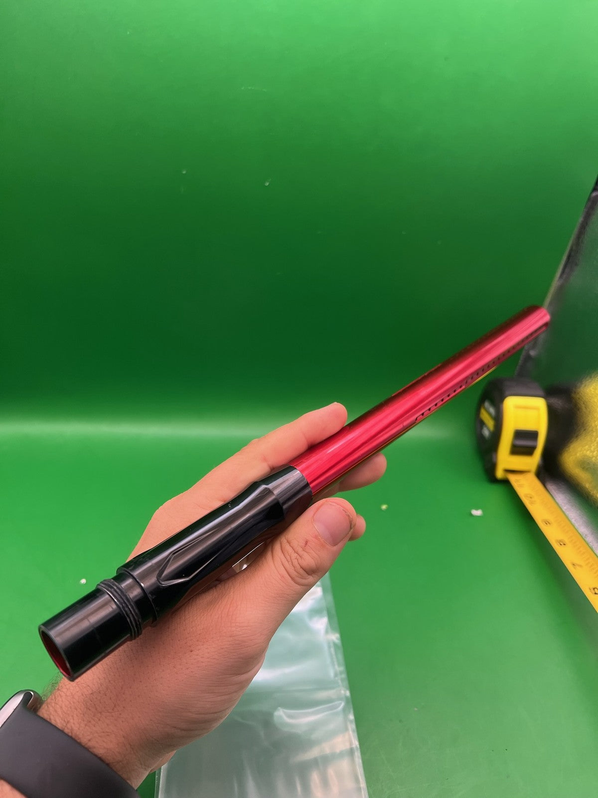 Autococker Lucky Barrel 14" .692 Red Black - used paintball barrel - red/black