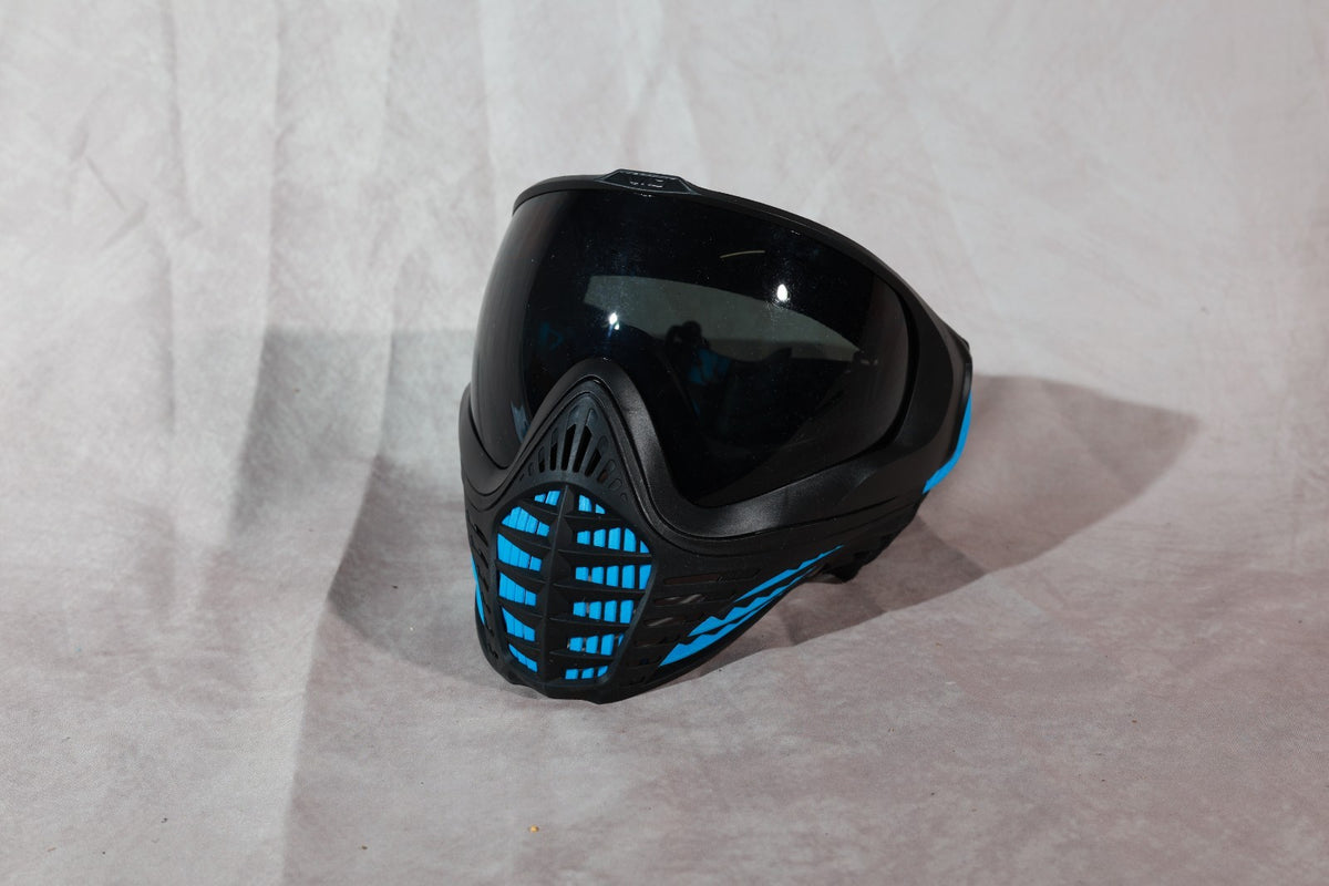 Virtue VIO Paintball Mask Black Cyan Blue With 2 Extra Visors Goggle Bundle