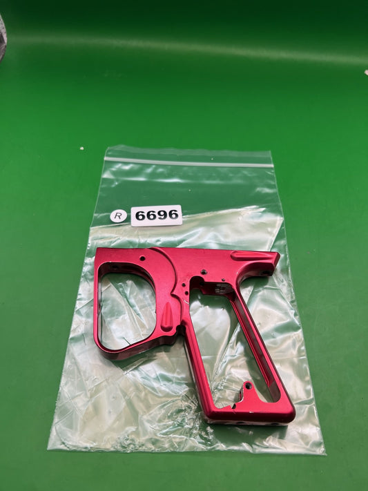 Red Smart Parts Shocker SFT Frame - used paintball trigger frame - red anno