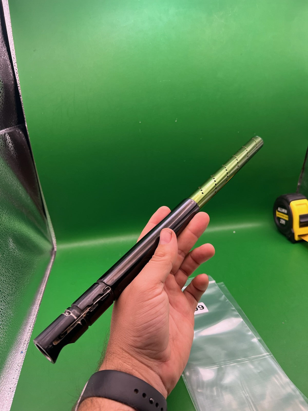 Automag Smart Parts Barrel 18 inch Green - used paintball barrel - black/green
