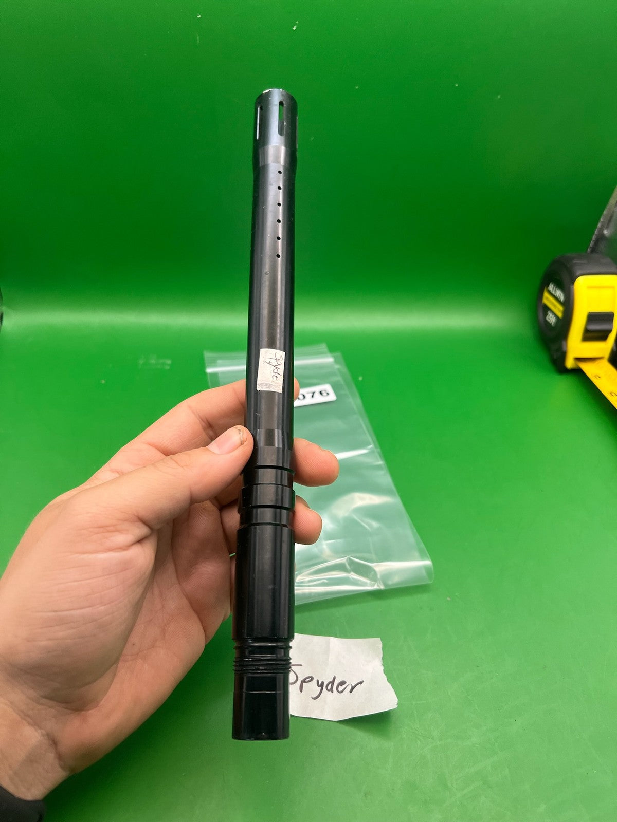 Spyder Paintball Barrel 12" .069 Black One Piece - used paintball barrel - black