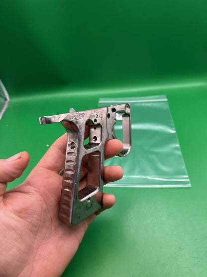Dye Autococker Swing Hinge Double Trigger Frame Nickel Chrome Silver