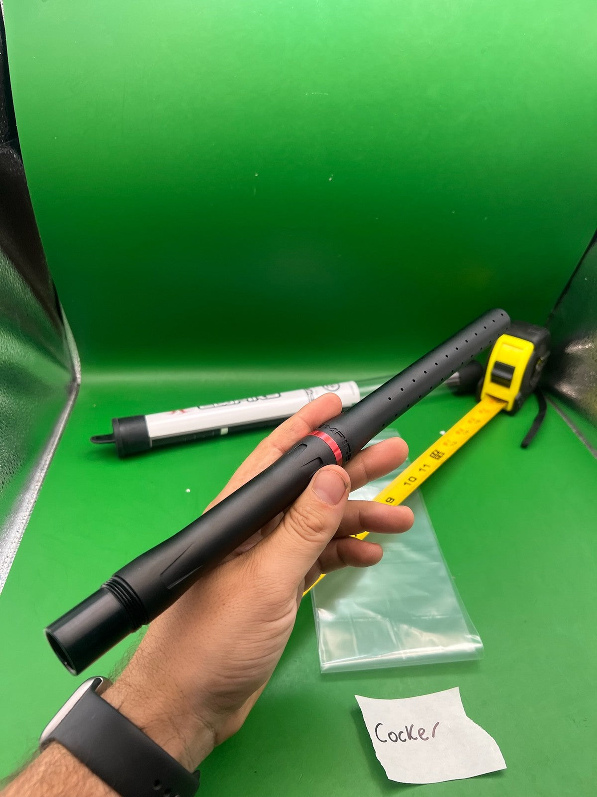 Empire Autococker Barrel Back Black .689 14" - used paintball barrel back - black