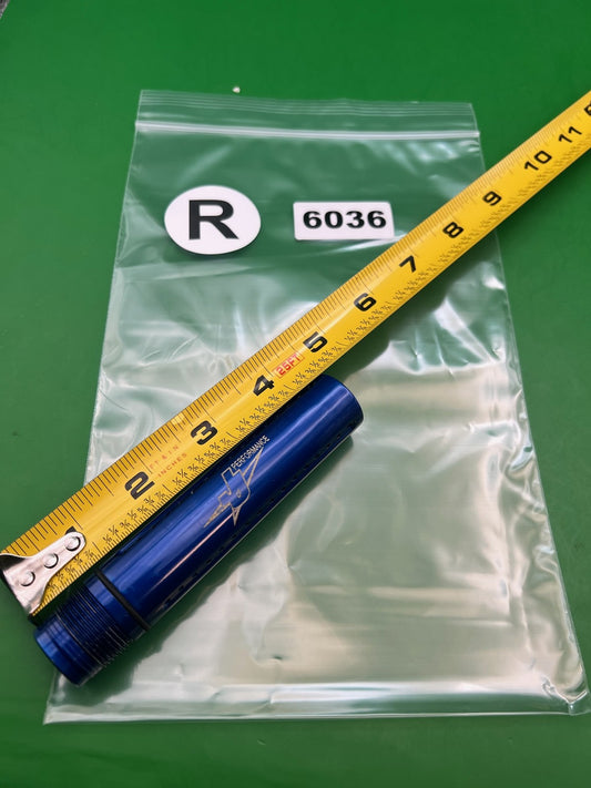 J&amp;J Performance Barrel Back Blue Autococker 4.5" - used paintball barrel back - blue anno