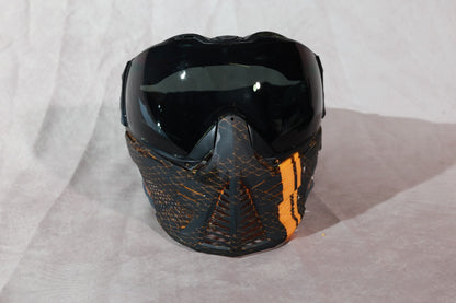 Push Paintball Mask Orange Black With Retevis Two Way Radio Set Case Bundle