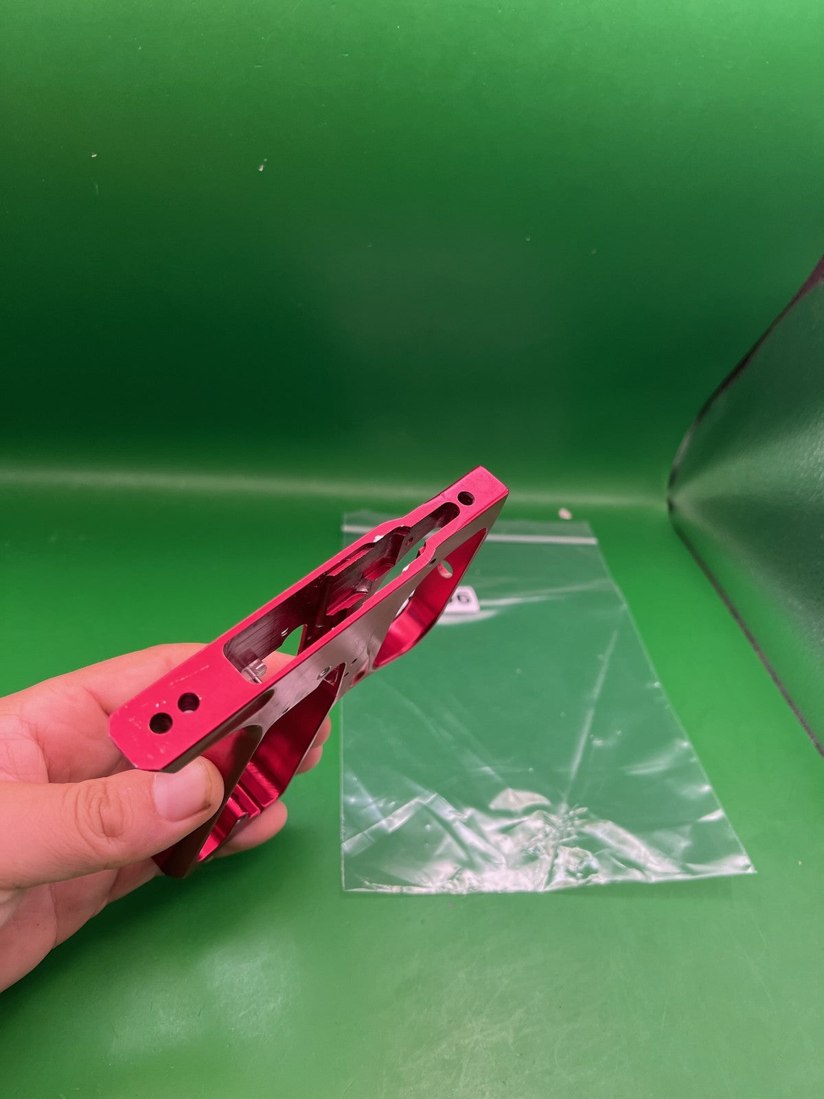 Red Smart Parts Shocker SFT Frame - used paintball trigger frame - red anno