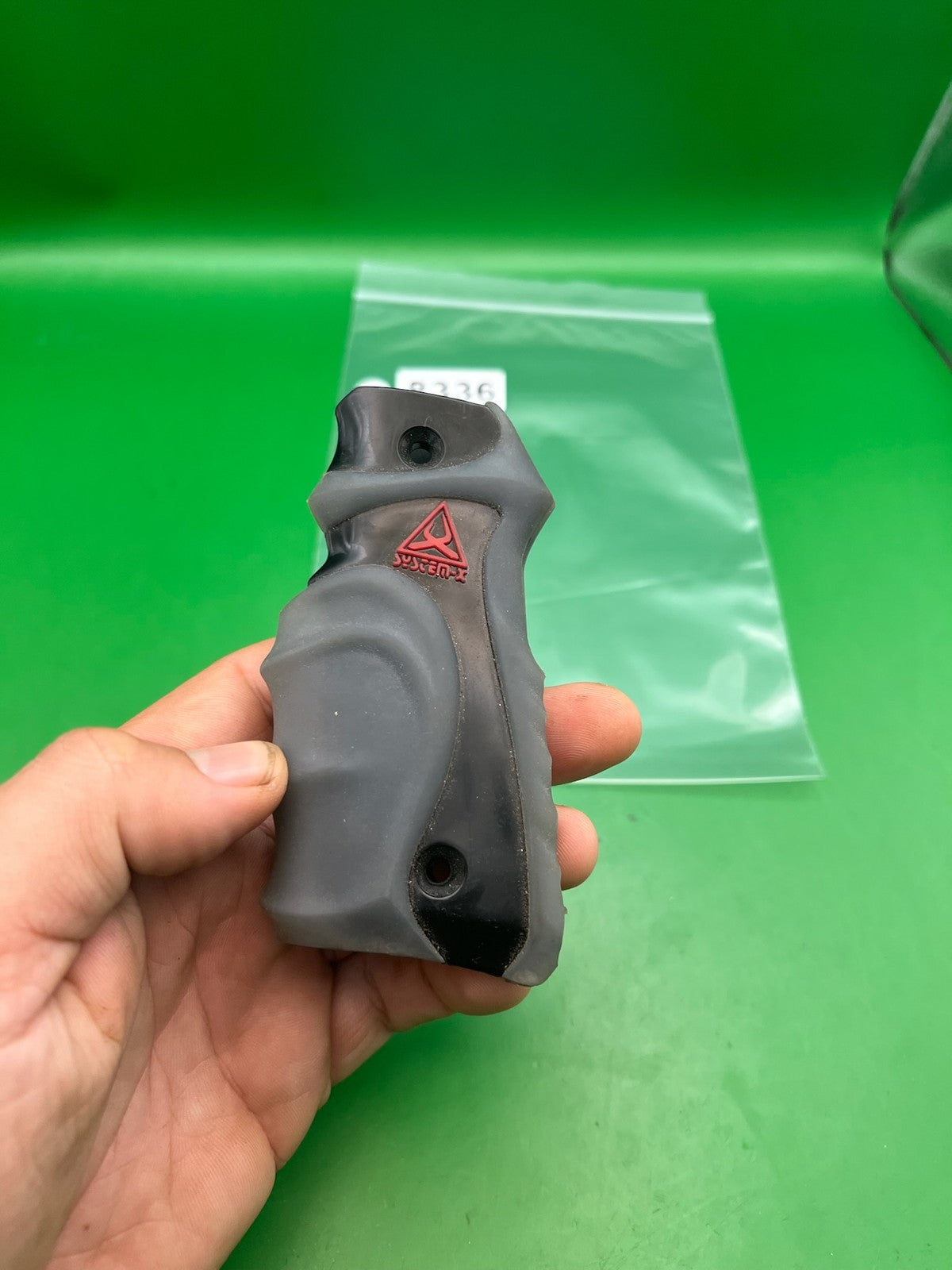 System X 1911 45 Style Paintball Grip Black Rubber Two-Piece Panel Set