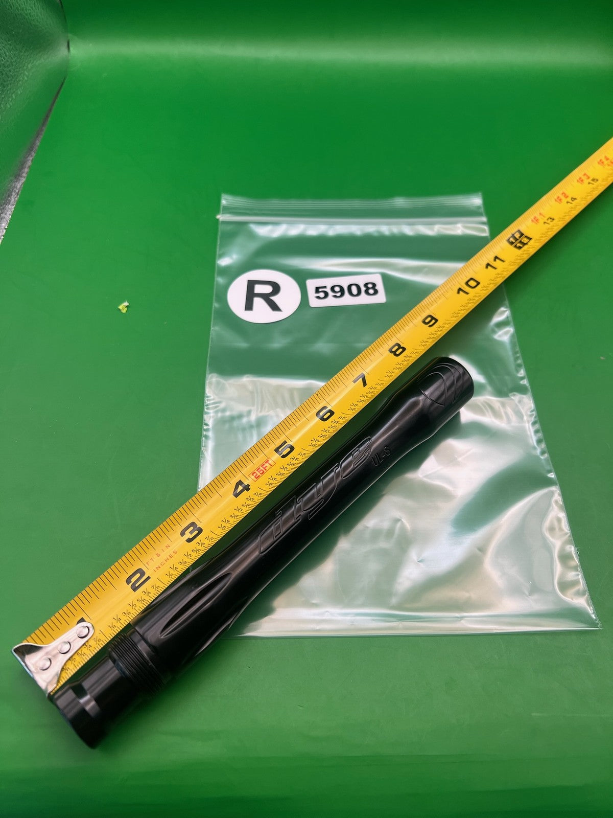 Dye UL-S Barrel Back 8" .680 Black - used paintball barrel back - black