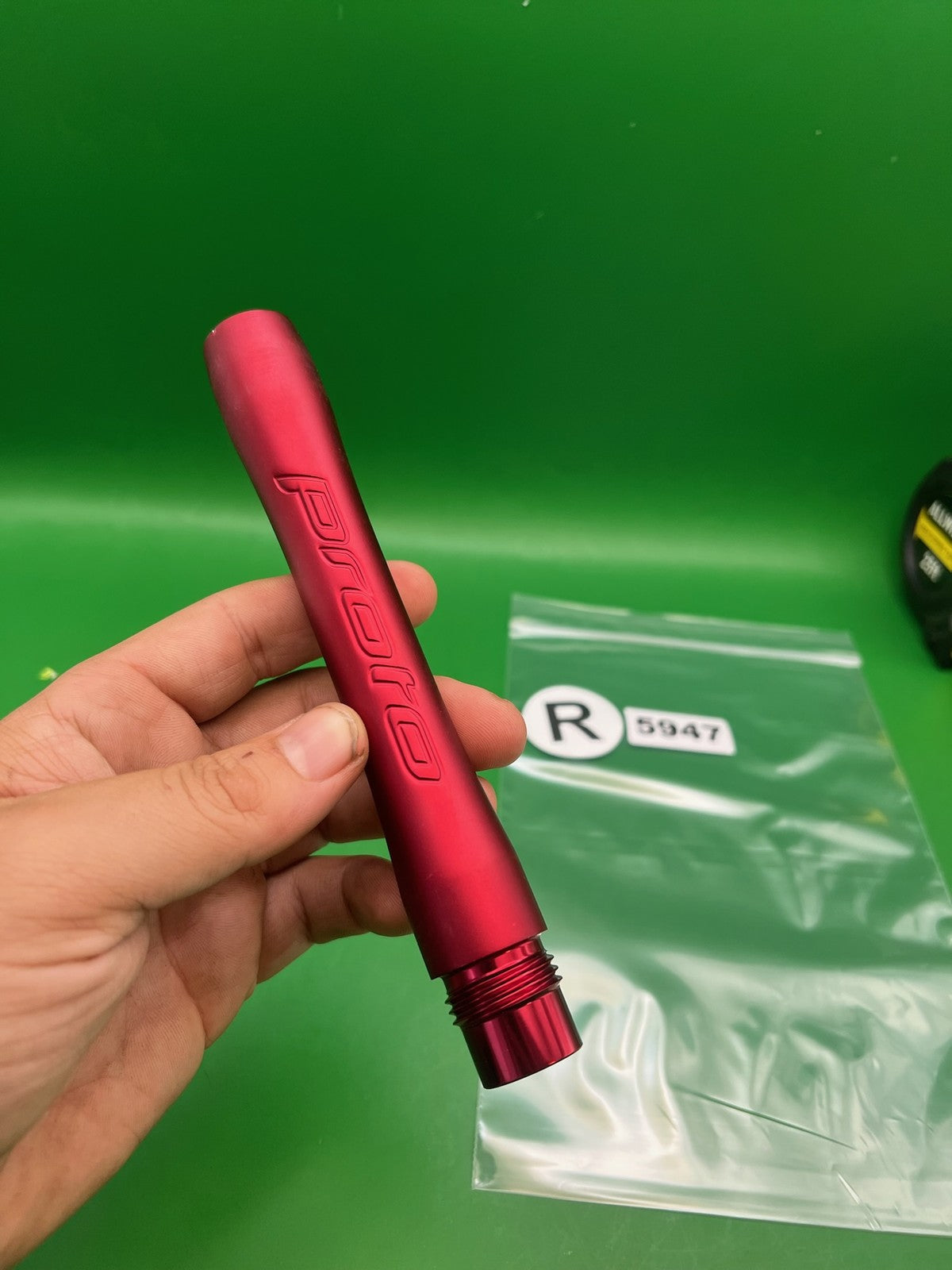 Ion / NXT Proto Barrel Back 7" Red - used paintball barrel back - red anno