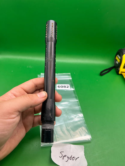 Spyder Barrel One-Piece 9.5" .689 Black - used paintball barrel - black
