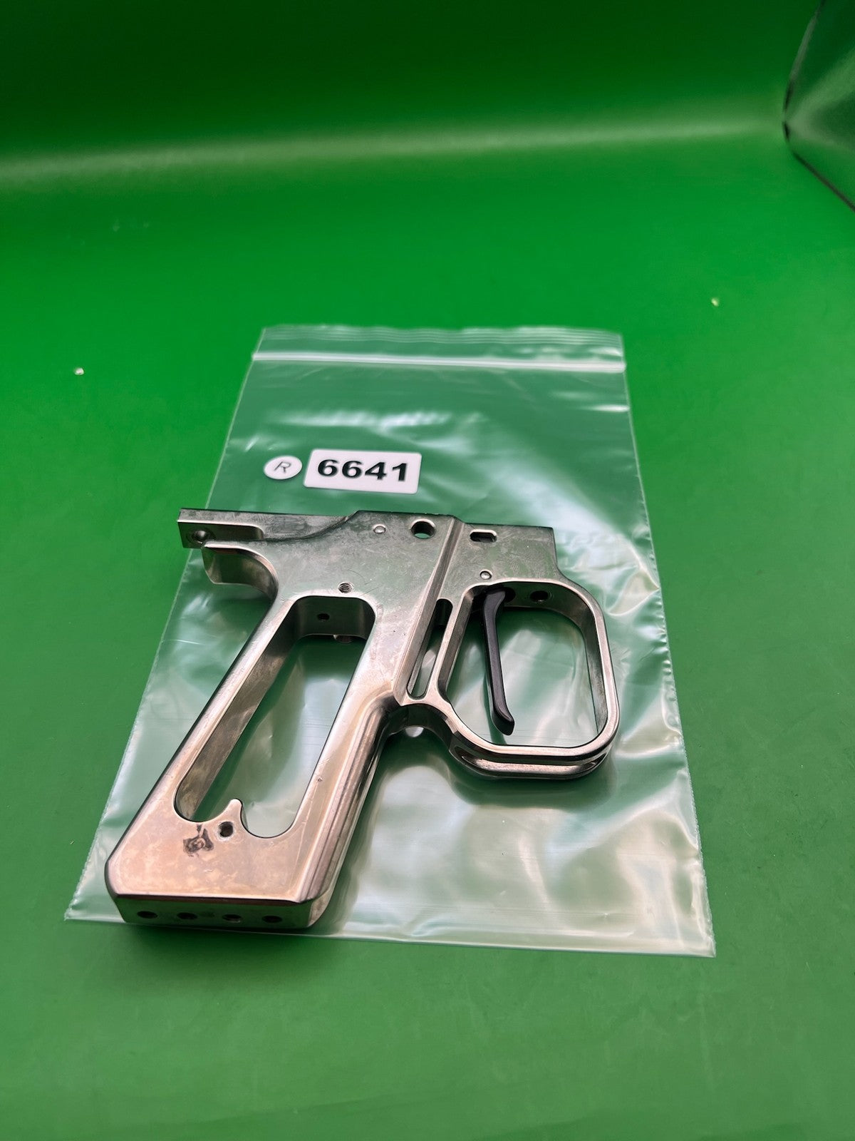 WGP Autcocker Hinge Frame - used paintball grip frame - silver/nickel