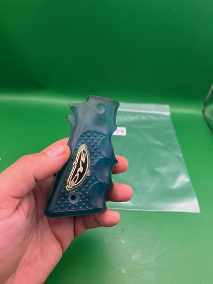 Dye 1911 45 Style Sticky Grips Blue Swirl Rubber Wrap Around Panels