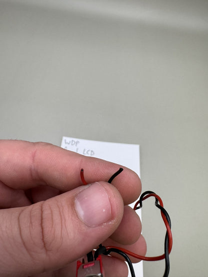 WDP Angel LCD Power Switch Red Black Wire Harness