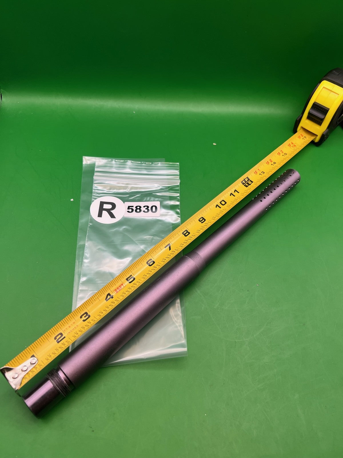 Autococker Stock Matrix 12" .687 Purple - used paintball barrel - purple anno
