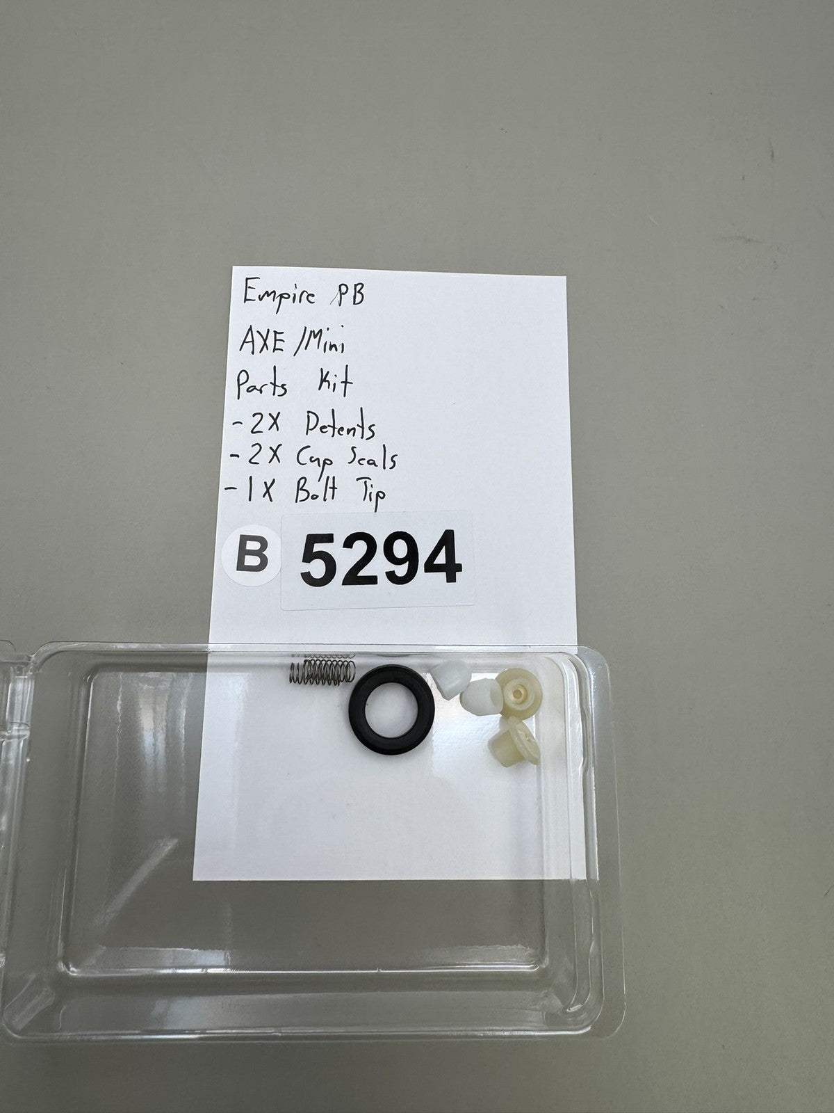 Empire PB AXE /Mini Parts Kit - 2X Detents - 2X Cup Seals - 1X Bolt Tip
