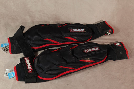 Damage Paintball Arm Pads Elbow Forearm Protection Black Red Size S/M Pair