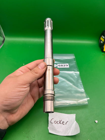 Autococker Stainless Steel Barrel .688 Bore 12in Silver - used paintball barrel - silver
