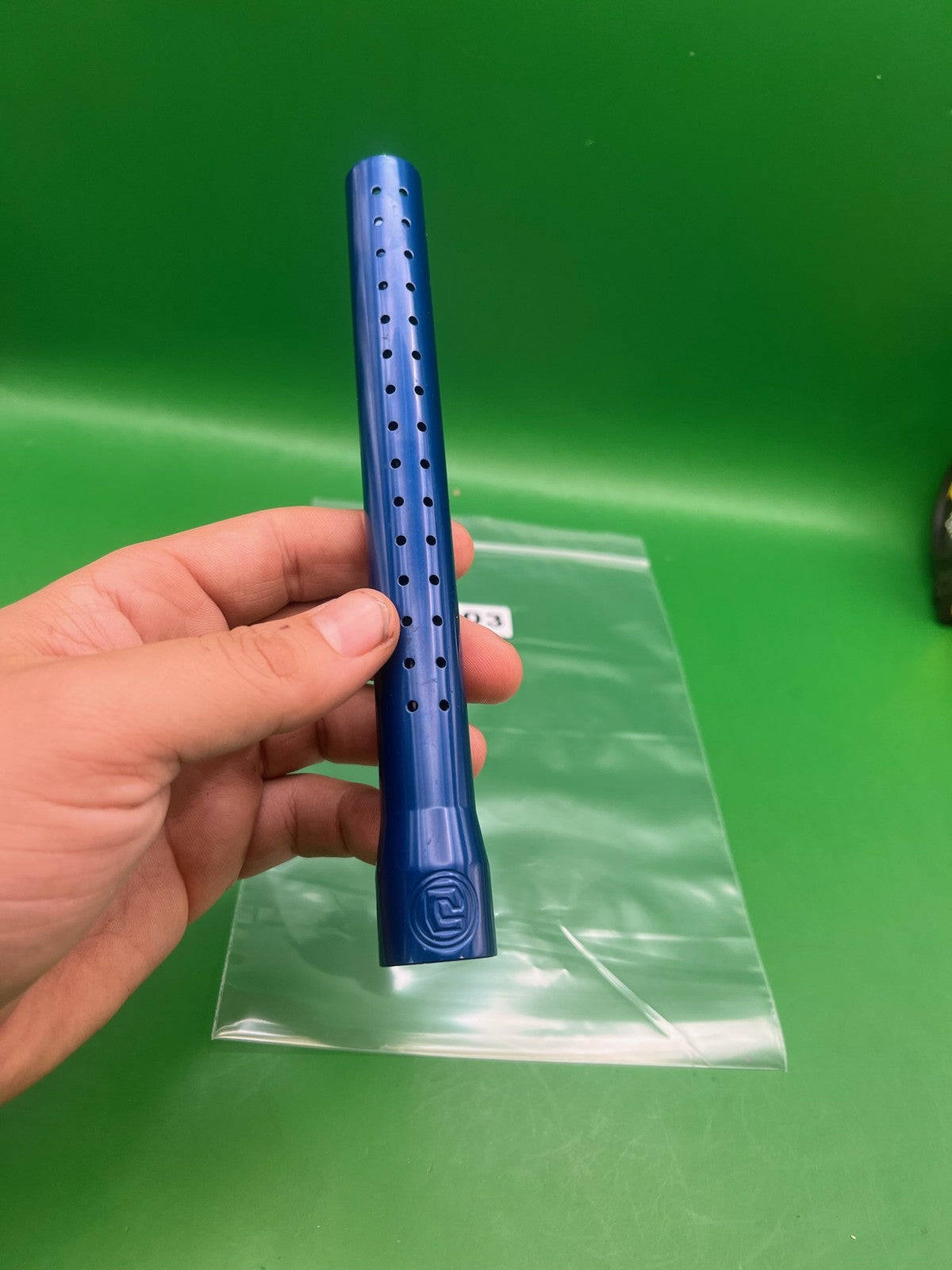 Bob Long 2 Piece Barrel tip blue - used paintball barrel tip - blue