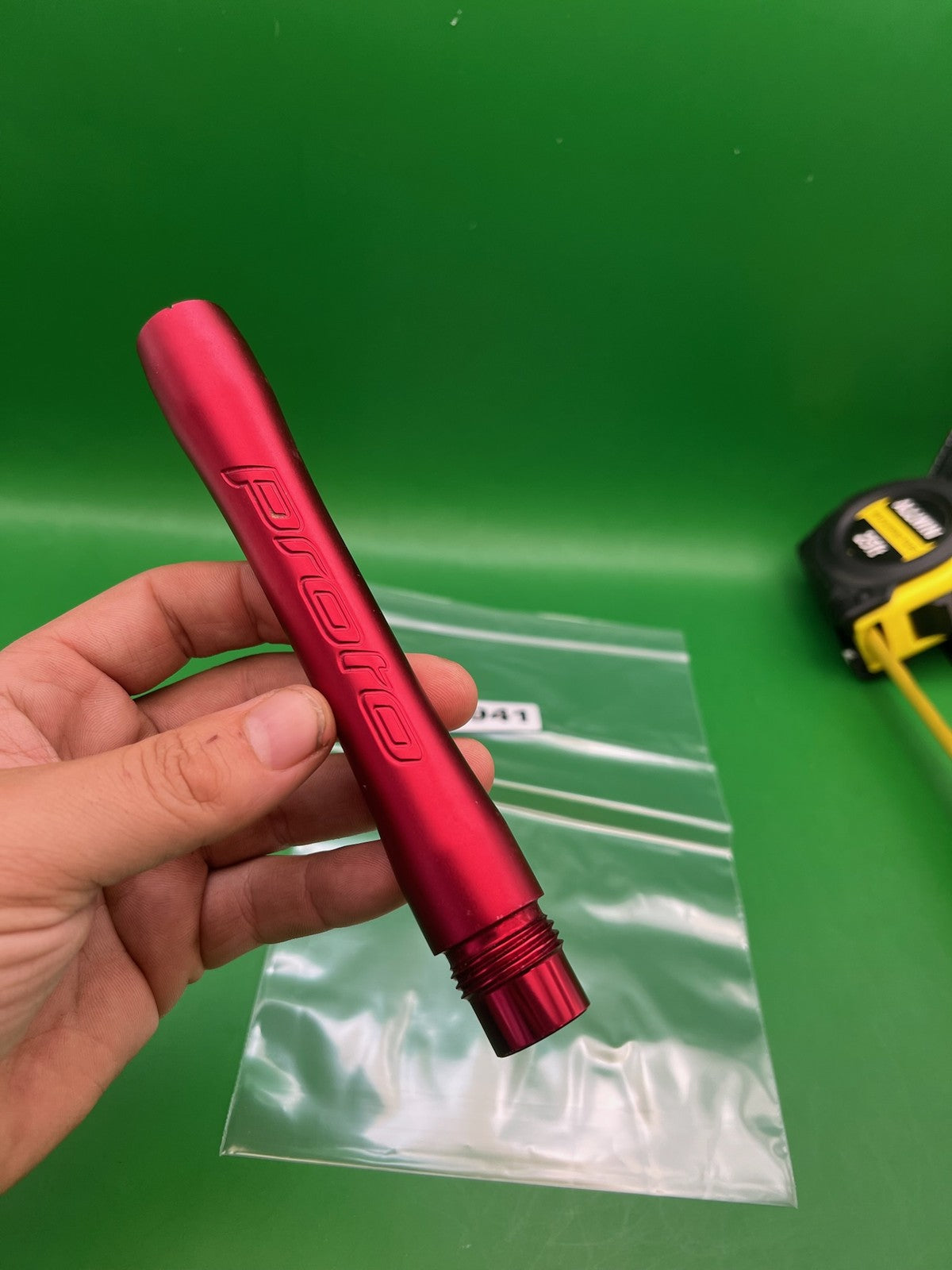 ION NXT Proto Barrel Back - used paintball barrel back - red anno