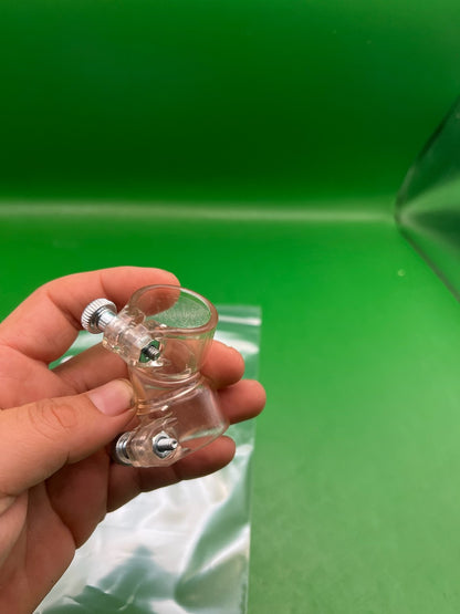 Pair of Two Clear Paintball Right Feed Elbows - used paintball feed elbow - clear