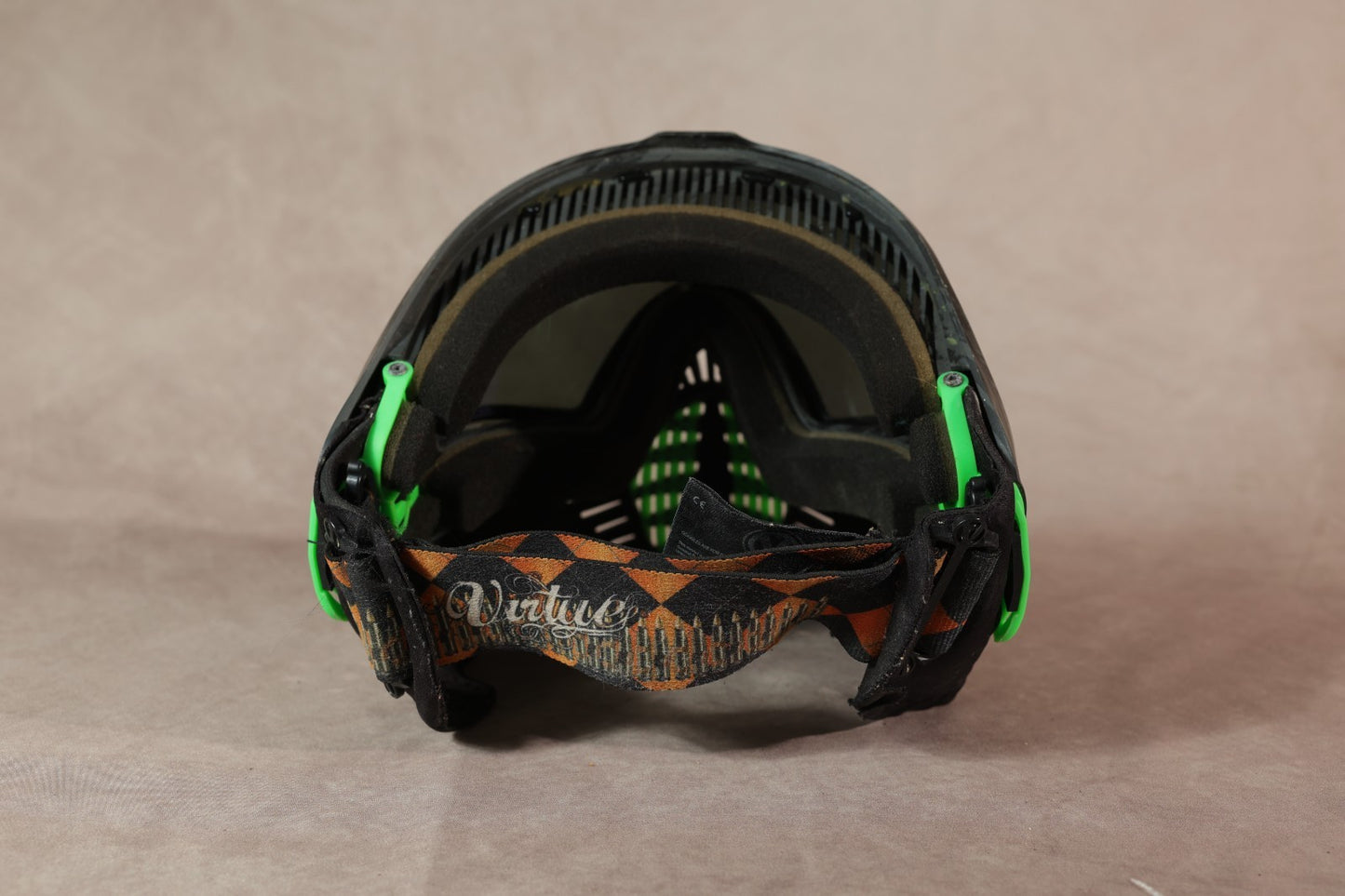 Virtue VIO Paintball Mask Black Green Smoke Lens Full Face Goggle