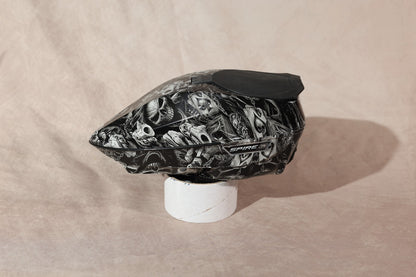 Virtue Spire IR Paintball Hopper Loader Skull Hydro Dip Black Grey