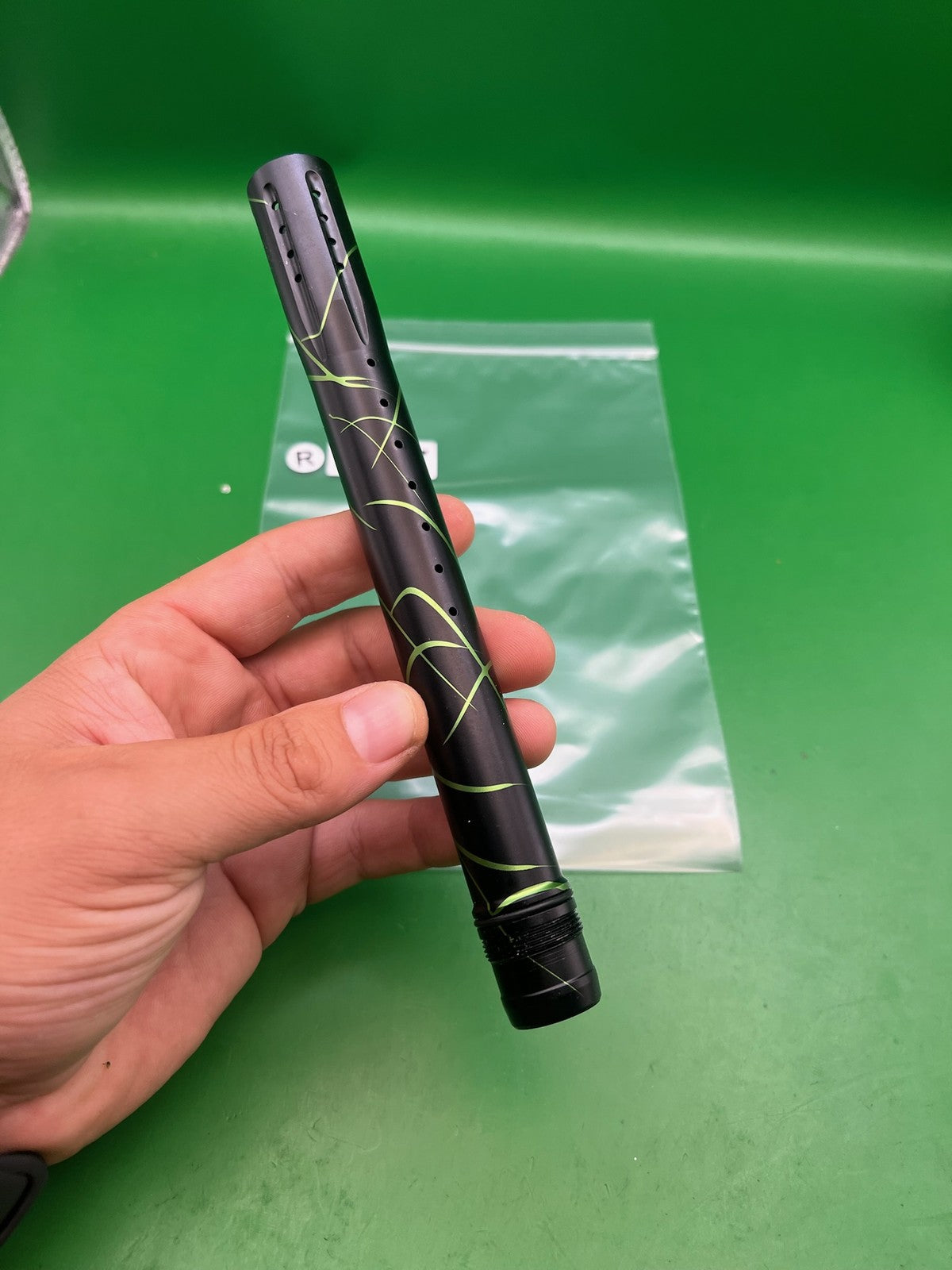 Dye Ultralite UL 14" Front Barrel Tip Black Green Splash GEO EGO LUXE Shocker
