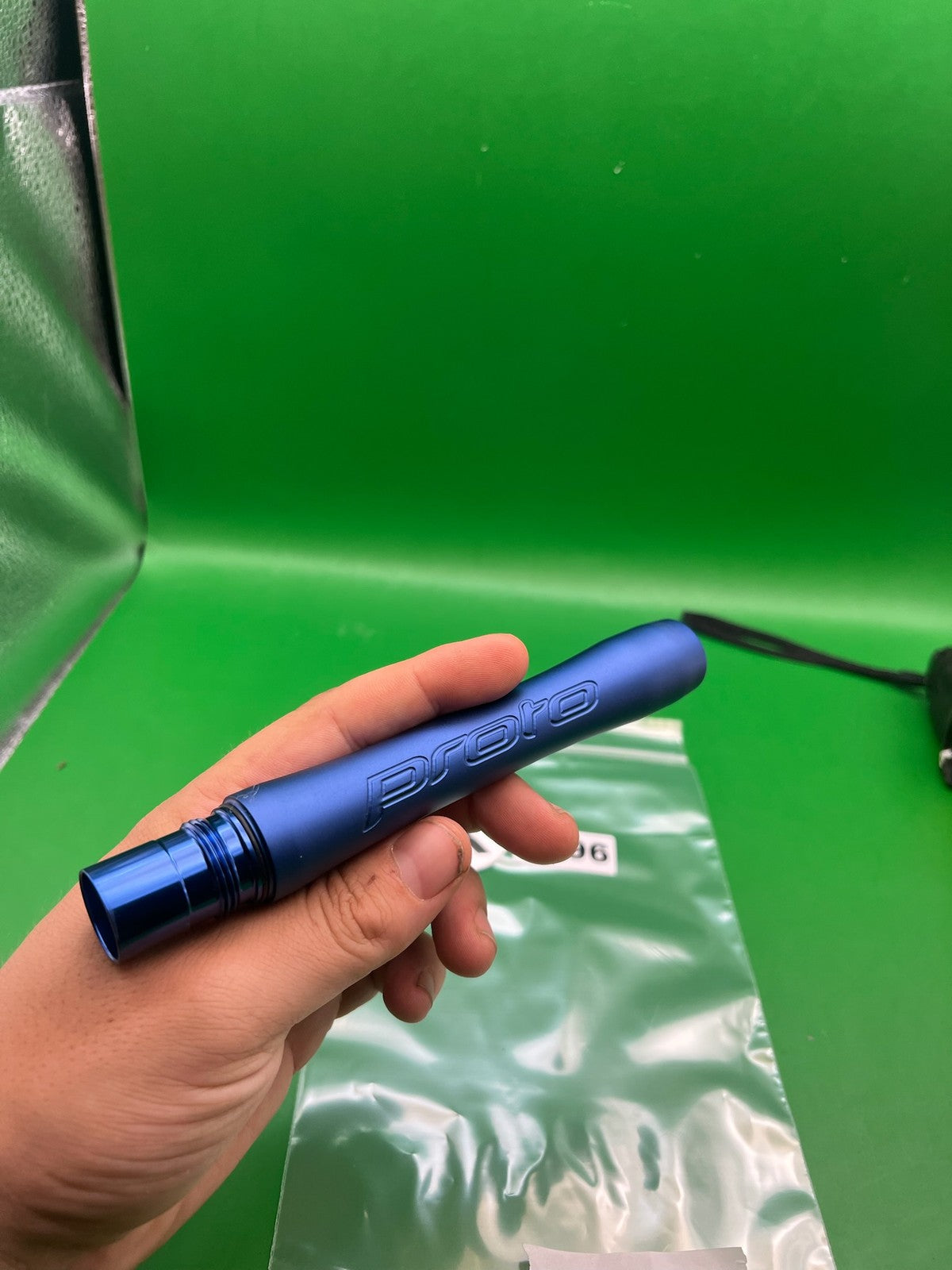 Proto Paintball Barrel Back 5" .688 Spyder Blue - used paintball barrel back - blue anno