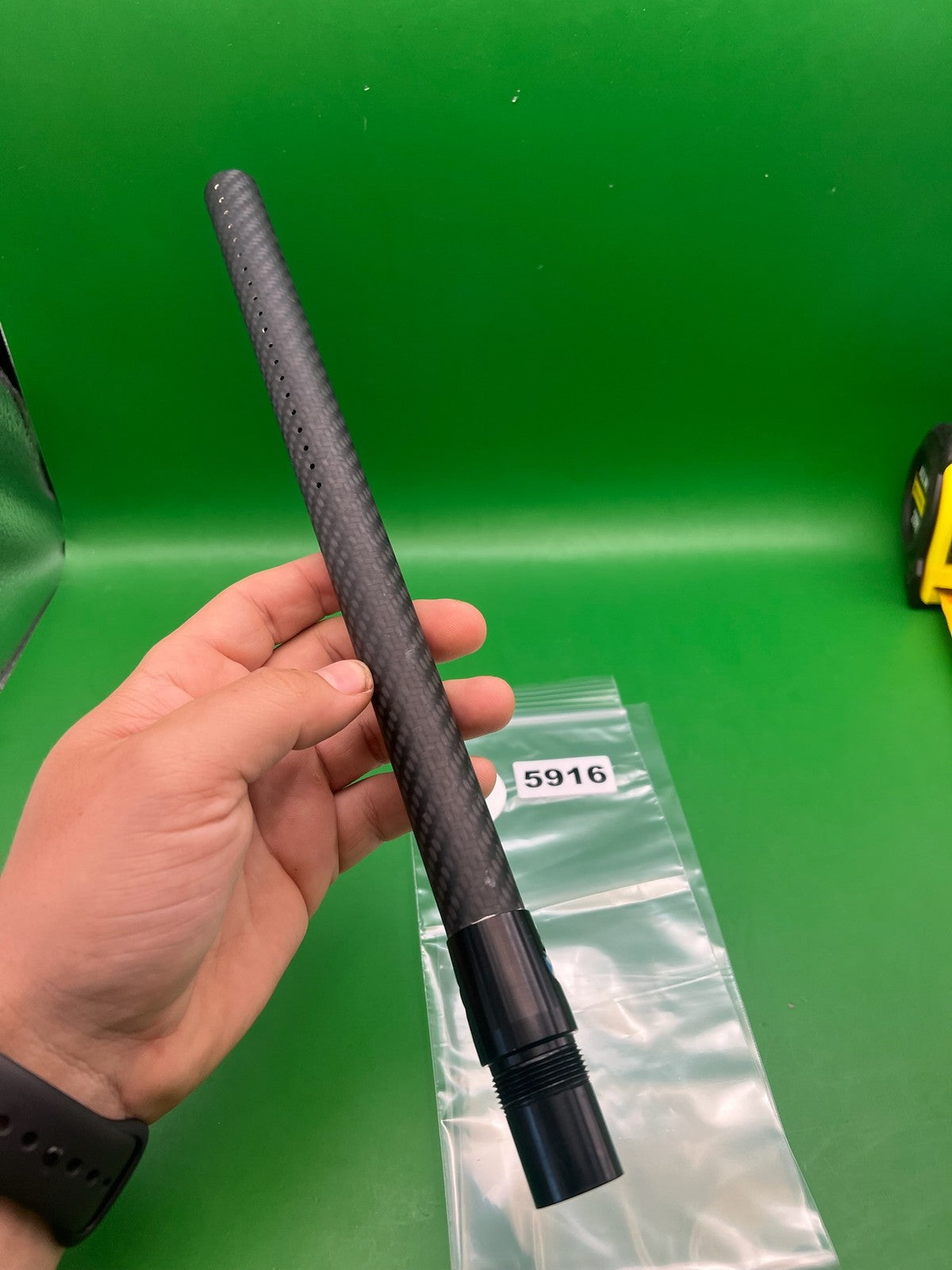 Deadly Wind Fibur Carbon Fiber Barrel Back 14" Black - used paintball barrel back - black