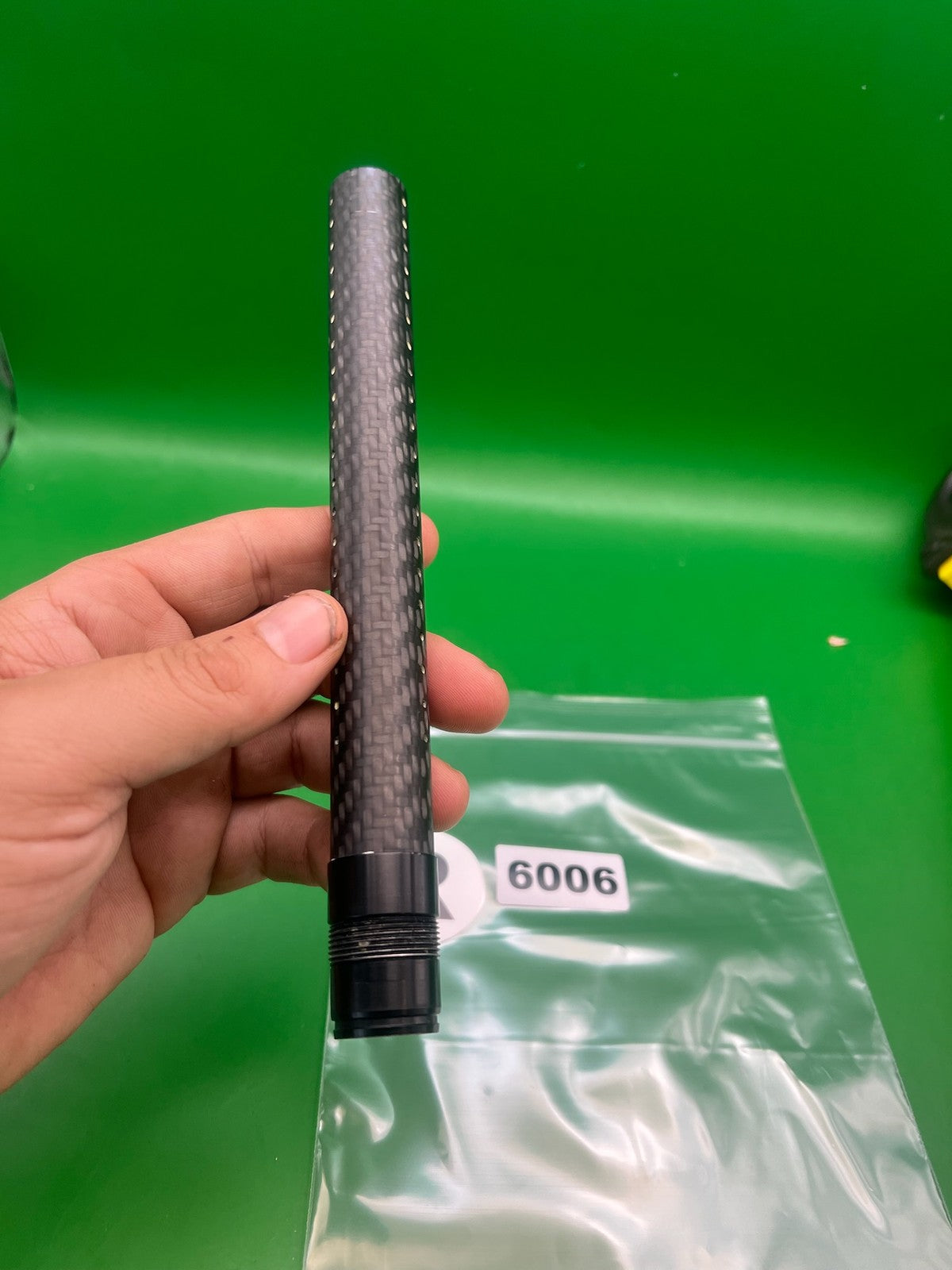 Dye Ultralight Carbon Barrel Tip - used paintball barrel tip - black carbon fiber