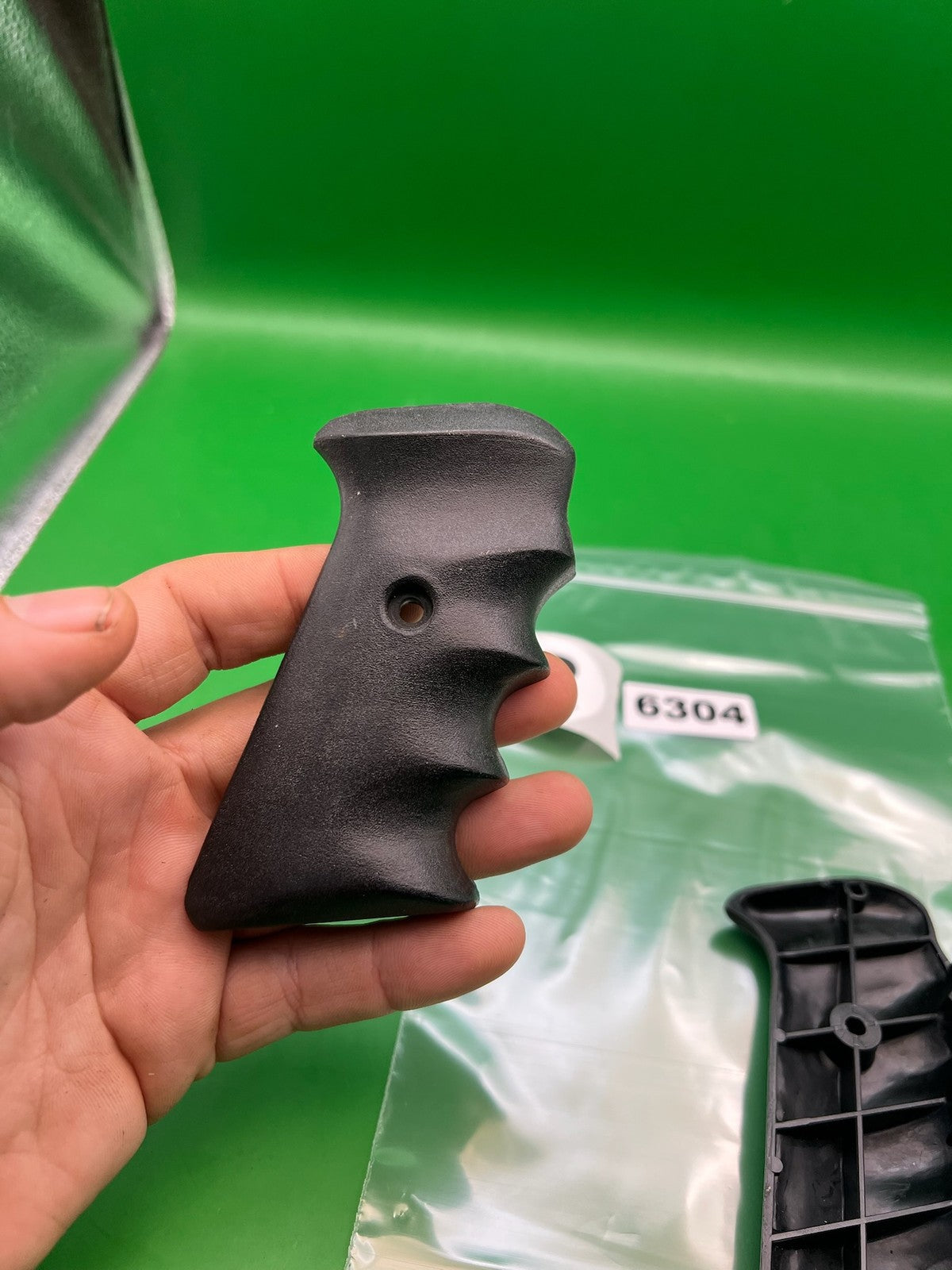 Single Hole Automag Grips - used paintball grip panels - black