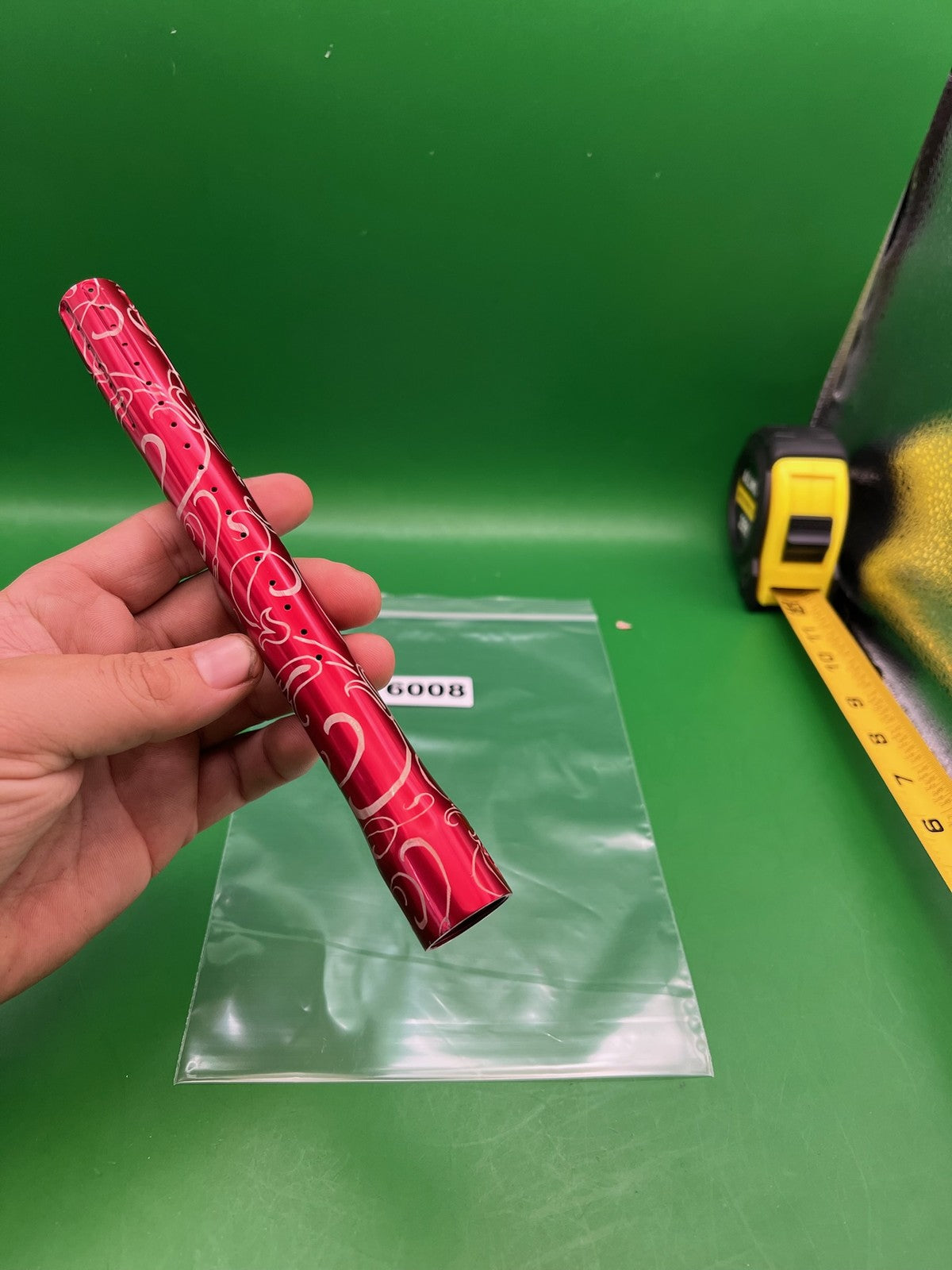 Bob Long Custom Laser 2 Piece Barrel Tip - used paintball barrel tip - red anno